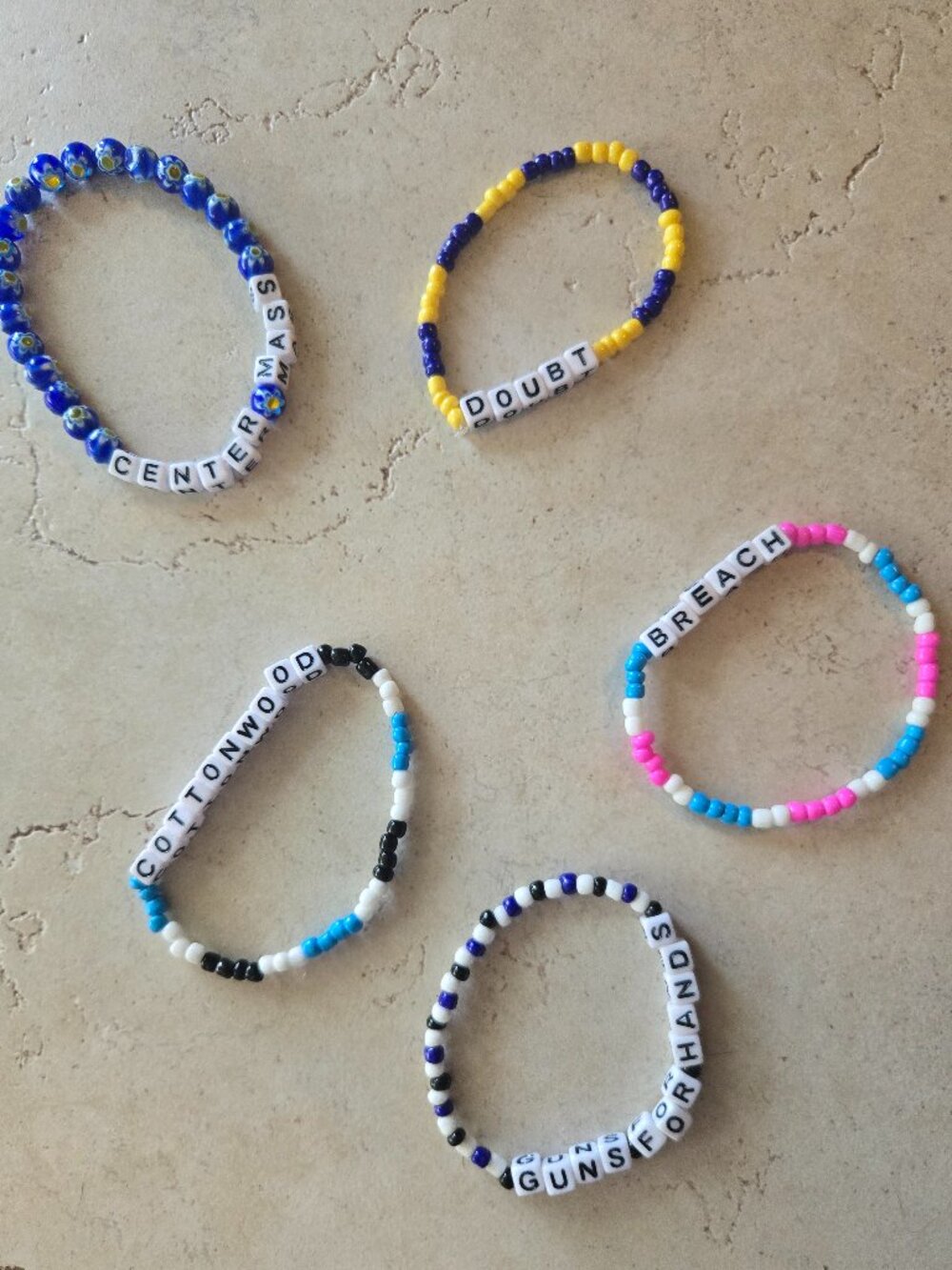 Set of 5 Twenty One Pilots Concert Bracelets - Handmade